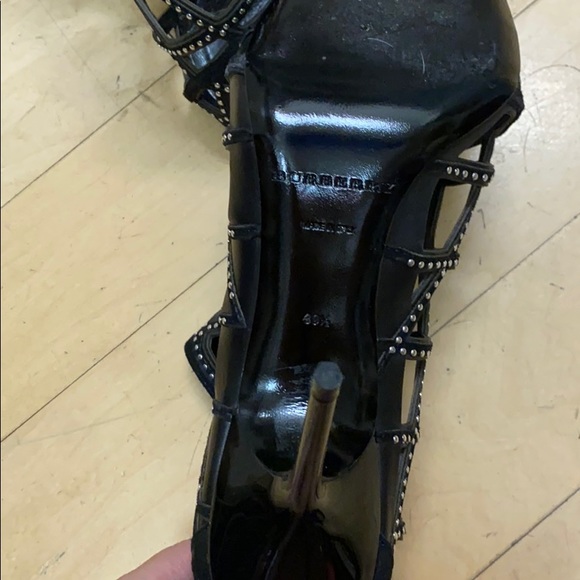 Burberry black suede and studs peep toe ankle 👢 - Picture 8 of 9